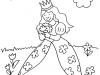 Dibujo para colorear de princesa con flores