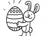 Dibujo para colorear de un conejo con un huevo de Pascua