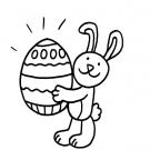 Conejo y huevo de Pascua: dibujo para colorear e imprimir