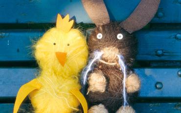 Fabricar un conejo de Pascua y su amigo el polluelo