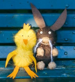 Fabricar un conejo de Pascua y su amigo el polluelo