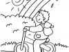 Dibujo para colorear de un niño montando en bicicleta