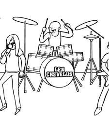 Rockeros: dibujo para colorear e imprimir