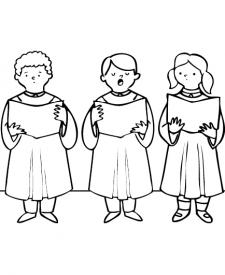 Los niños del coro: dibujo para colorear e imprimir