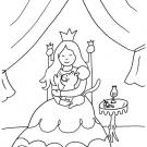 La princesa y su gato: dibujo para colorear e imprimir