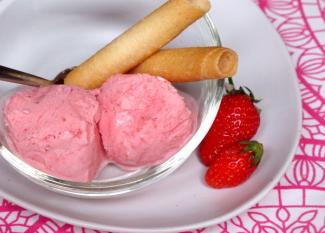 Receta infantil de helado de fresa