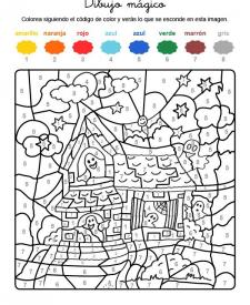 Dibujo mágico de castillo de fantasmas: dibujo para colorear e imprimir
