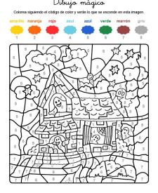 Dibujo mágico de castillo de fantasmas: dibujo para colorear e imprimir