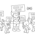 Felicitación de los peluches: dibujo para colorear e imprimir