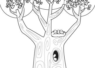 Dibujo para colorear para el dia de la madre de una arbol