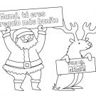 Papá Noel y el reno te felicitan: dibujo para colorear e imprimir