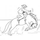 Vaquero y caballo: dibujo para colorear e imprimir