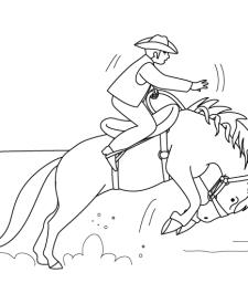 Vaquero y caballo: dibujo para colorear e imprimir