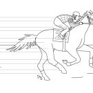 Caballo de carreras: dibujo para colorear e imprimir