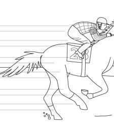 Caballo de carreras: dibujo para colorear e imprimir