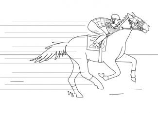 Dibujo para colorear de caballo de carreras