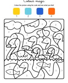 Colour by numbers: familia de patos