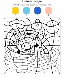 Colour by numbers: un cerdito
