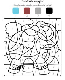 Colour by numbers: un elefante