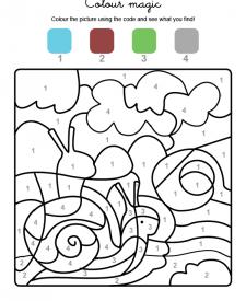 Colour by numbers: un caracol