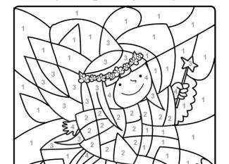 Dibujo mágico para colorear en inglés de un hada con su varita mágica