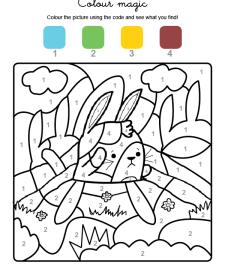 Colour by numbers: un conejo en el campo