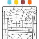 Colour by numbers: una cama con colcha y almohada