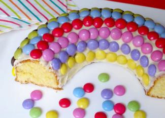 Receta infantil de pastel arco iris