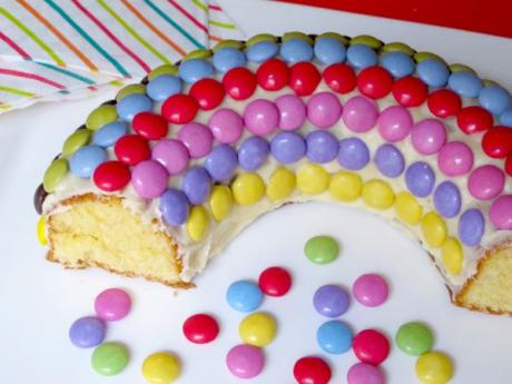 Receta de pastel arco iris