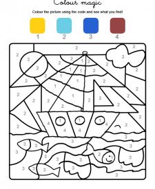 Colour by numbers: un velero en el mar
