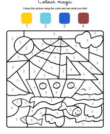 Colour by numbers: un velero en el mar