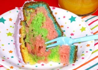 Receta infantil de tarta multicolor