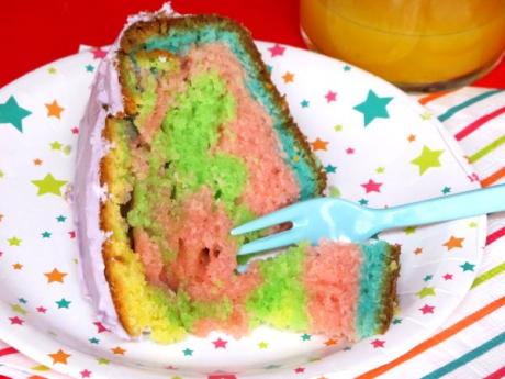 Receta de tarta multicolor