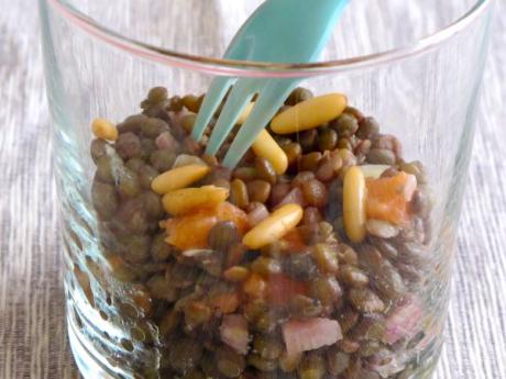 Receta de ensalada de lentejas con salmón