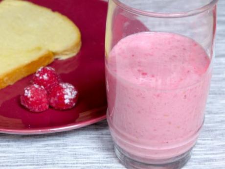 Receta de batido de frambuesa y plátano