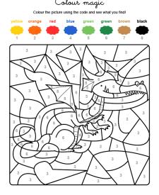 Colour by numbers: un dragón