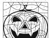 Dibujo mágico para colorear en inglés de una supercalabaza de Halloween