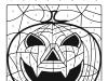 Dibujo mágico para colorear en inglés de una supercalabaza de Halloween