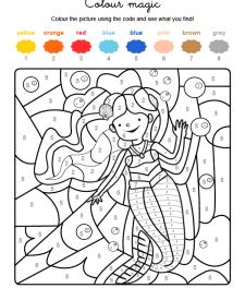 Colour by numbers: una sirena bajo el agua