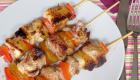 Receta infantil de brochetas de carne