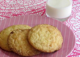 Receta infantil de cookies de chocolate blanco