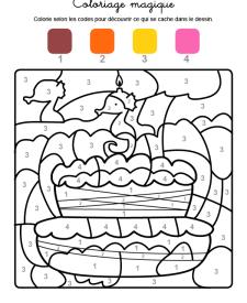 Coloriage magique en français: cumpleaños 3