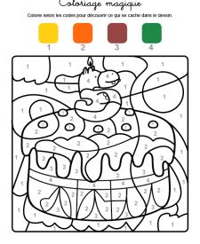 Coloriage magique en français: cumpleaños 5