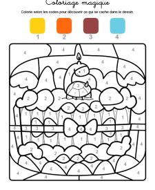 Coloriage magique en français: cumpleaños 6