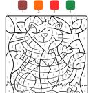 Coloriage magique en français: gato con rayas