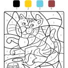 Coloriage magique en français: un gato tigre