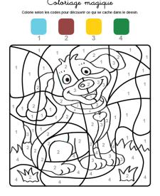 Coloriage magique en français: un perrito