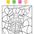 Coloriage magique en français: princesa para el día de la madre