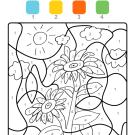 Coloriage magique en français: girasoles