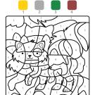 Coloriage magique en français: un gatito
